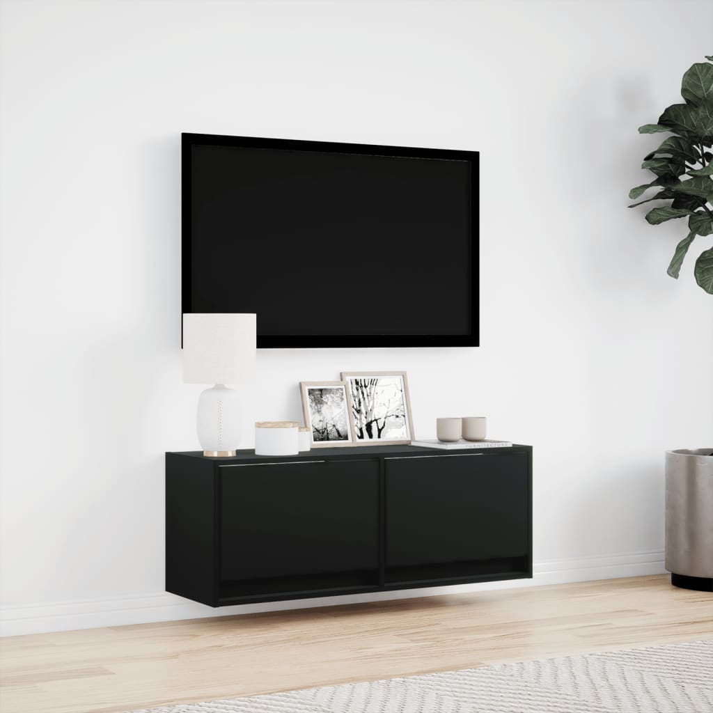 TV-Møbel Svart TV-benk med LED 100x31x35 cm