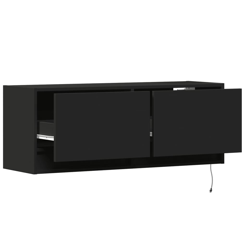 TV-Møbel Svart TV-benk med LED 100x31x35 cm