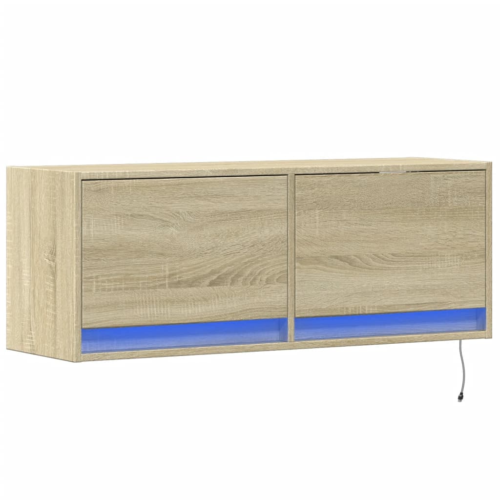 TV-Møbel Sonoma Eik Tv-benk med LED 100x31x35 cm