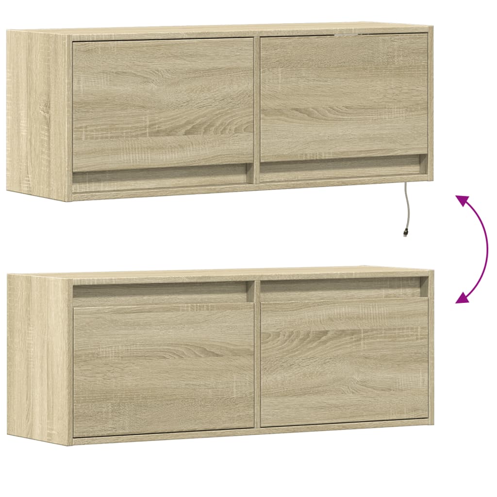 TV-Møbel Sonoma Eik Tv-benk med LED 100x31x35 cm