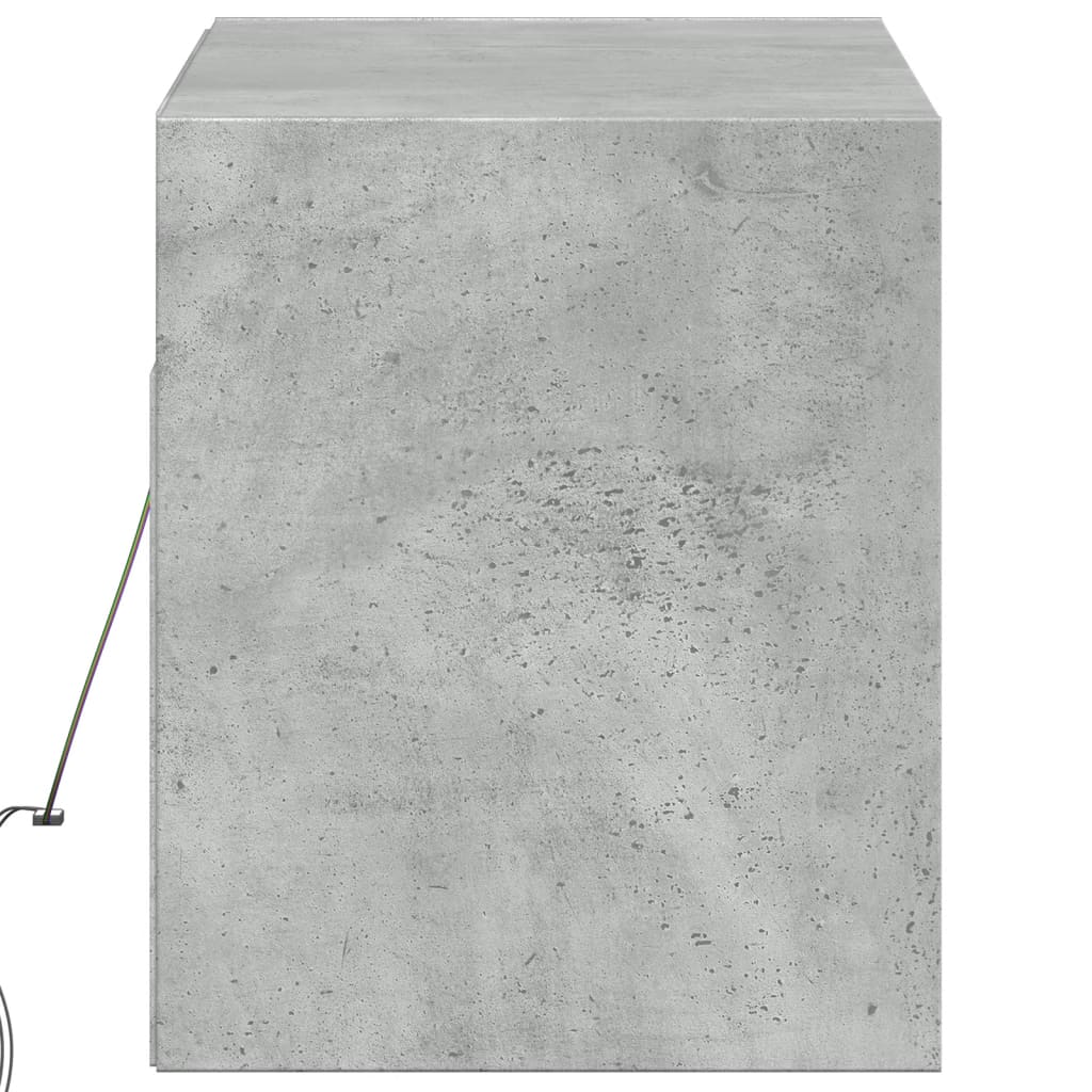 TV-Møbel Betonggrå Tv-benk med LED-lys 100x31x35 cm
