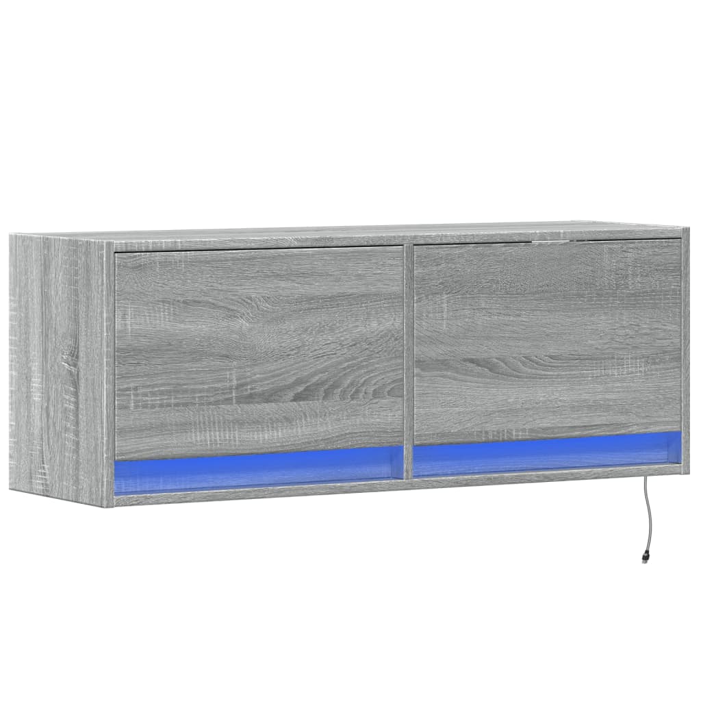 TV-Møbel Sonoma Grå TV-benk med LED 100x31x35 cm