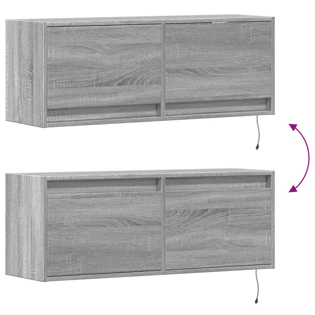 TV-Møbel Sonoma Grå TV-benk med LED 100x31x35 cm