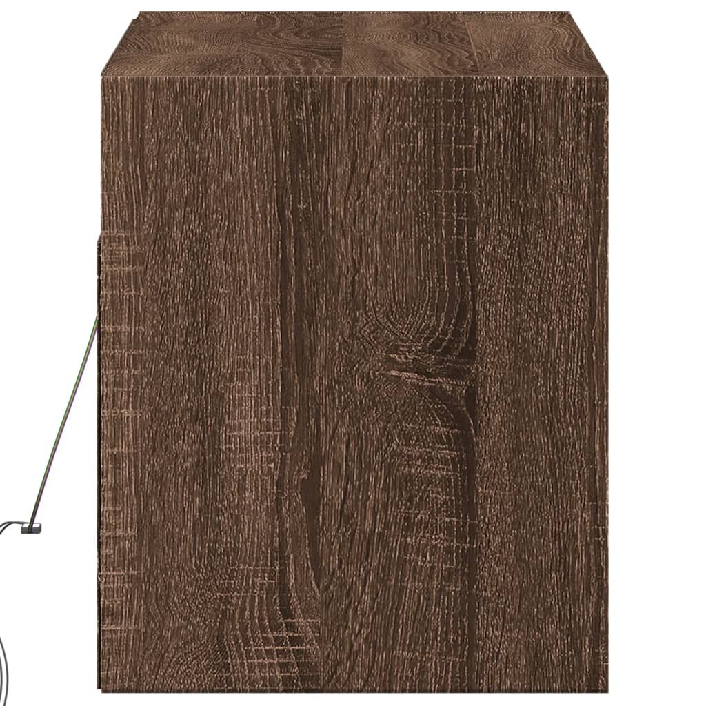 TV-Møbel Brun Eik TV-Veggskap med LED 100x31x35 cm