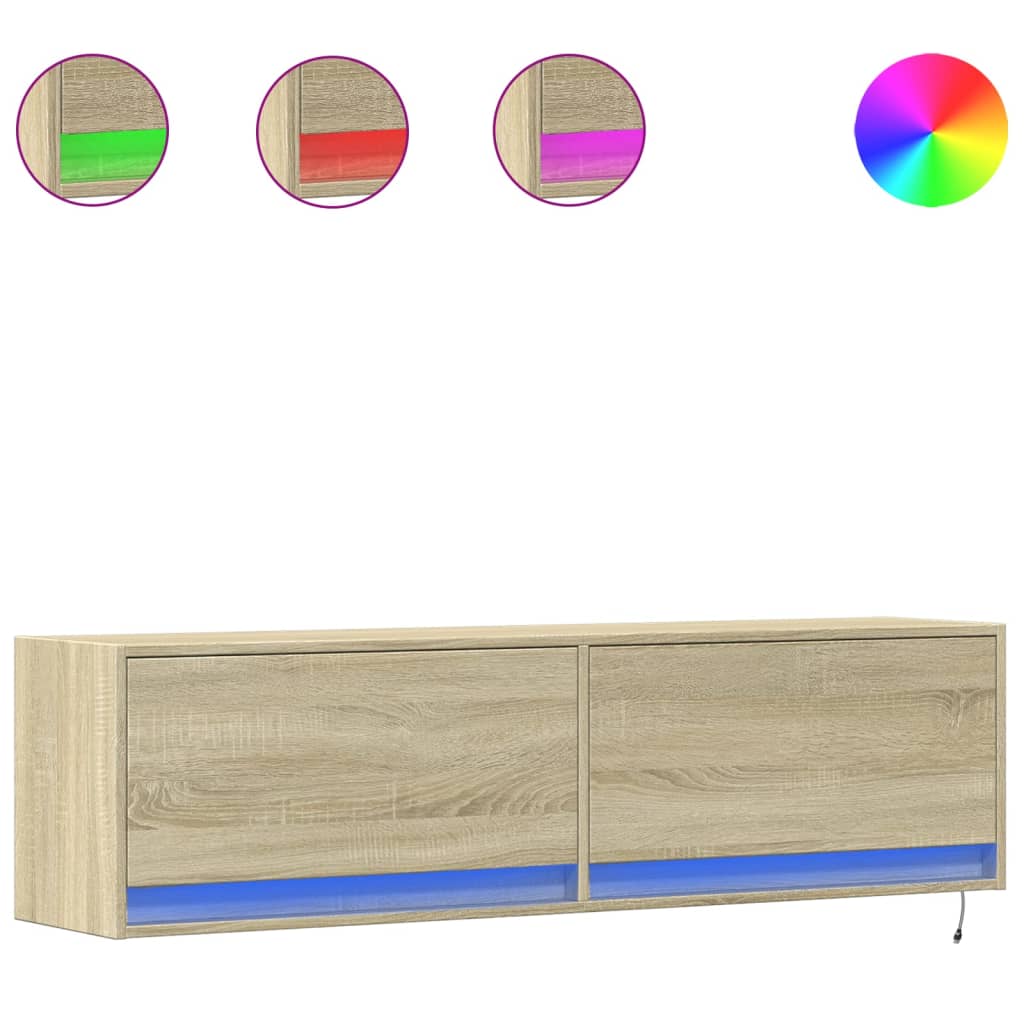 TV-Møbel Sonoma Eik TV-benk med LED 140x31x38 cm