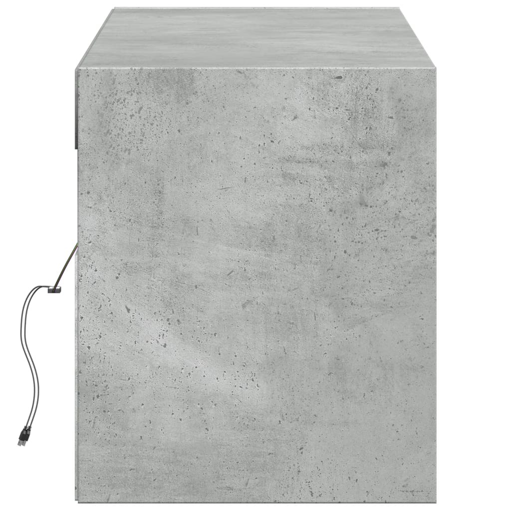 TV-Møbel Betonggrå TV-benk med LED-lys 140x31x38 cm