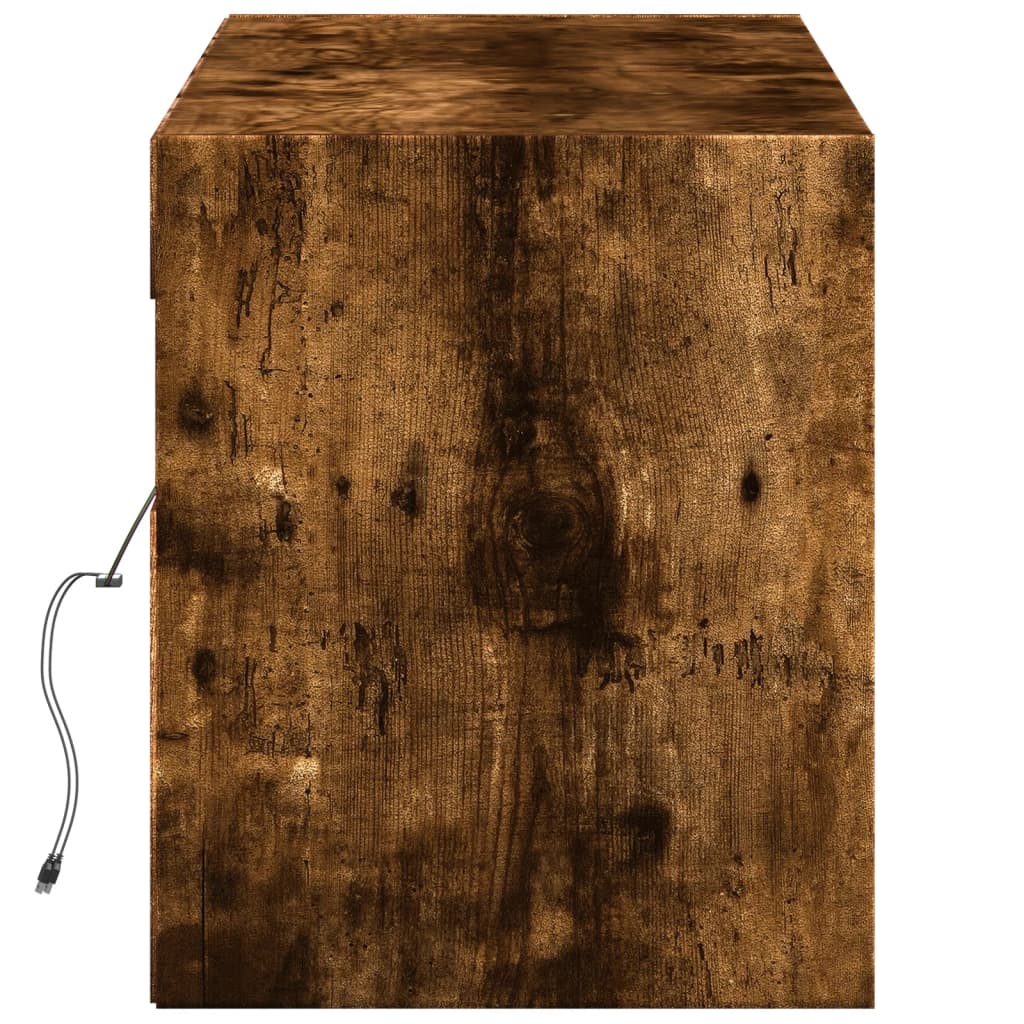 TV-Møbel Røkt EikTV-benk med LED 140x31x38 cm