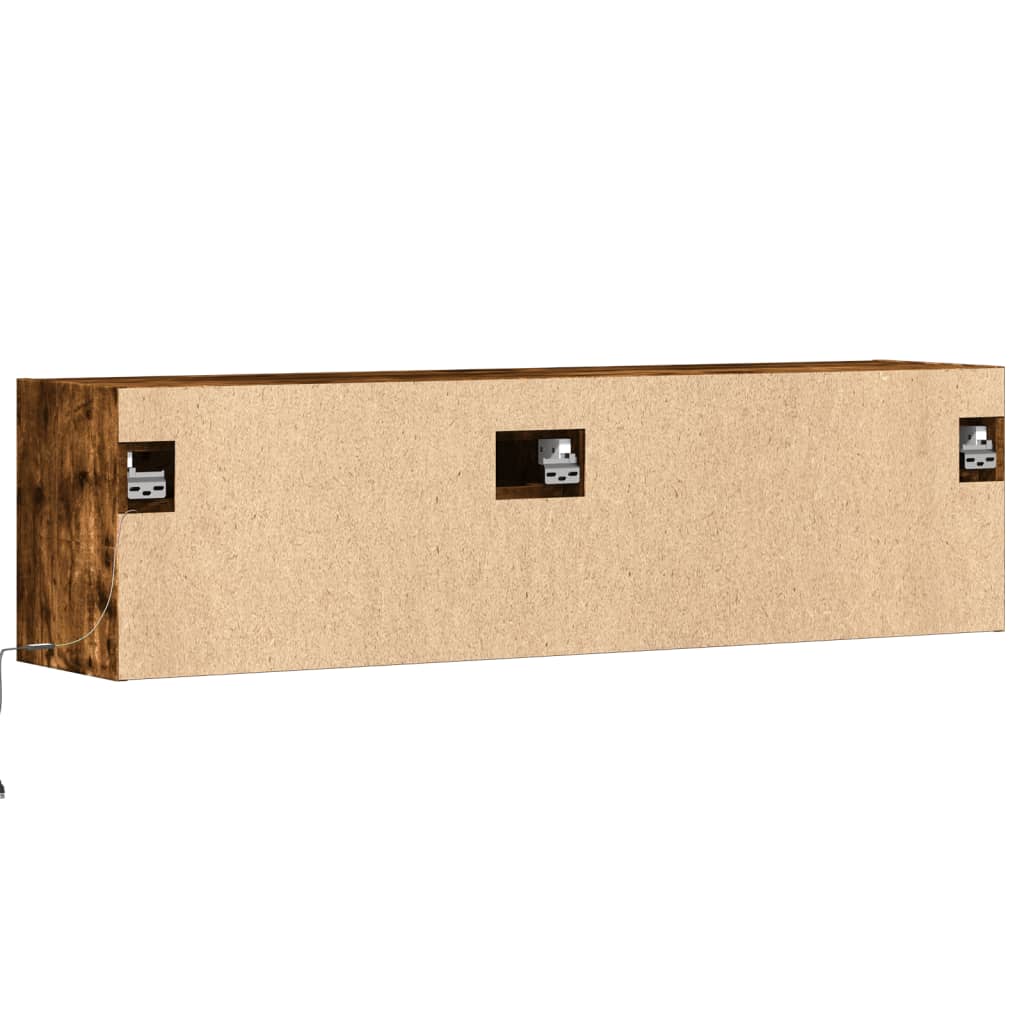 TV-Møbel Røkt EikTV-benk med LED 140x31x38 cm