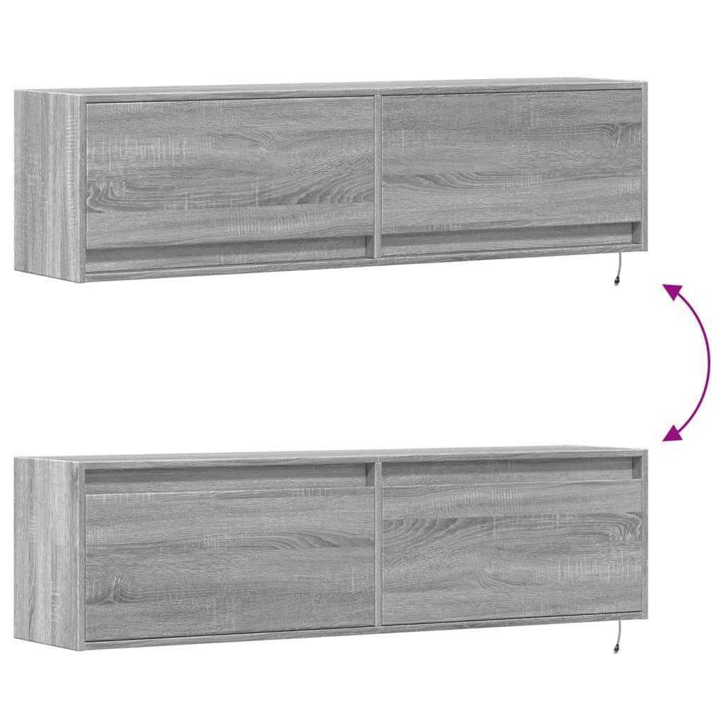 TV-Møbel Sonoma Grå TV-benk med LED 140x31x38 cm
