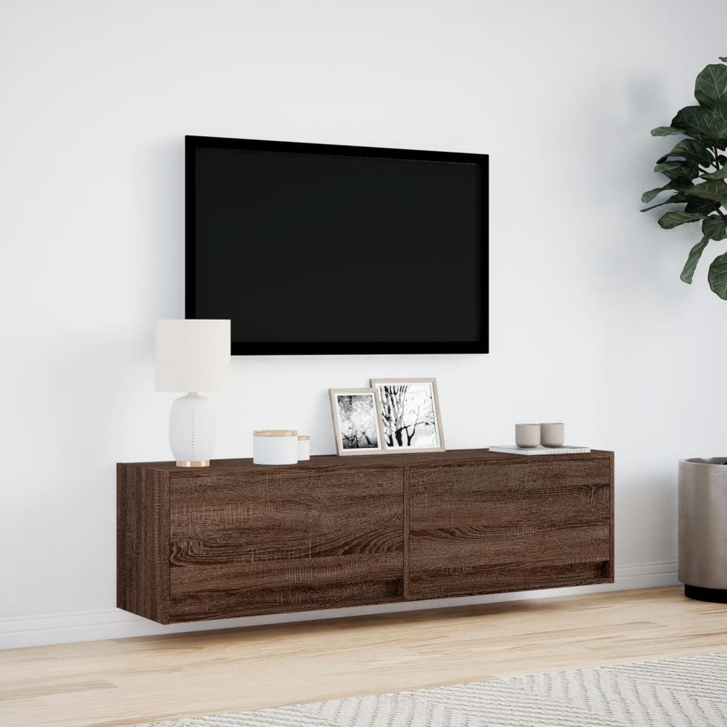 TV-Møbel Brun Eik TV-benk med LED 140x31x38 cm