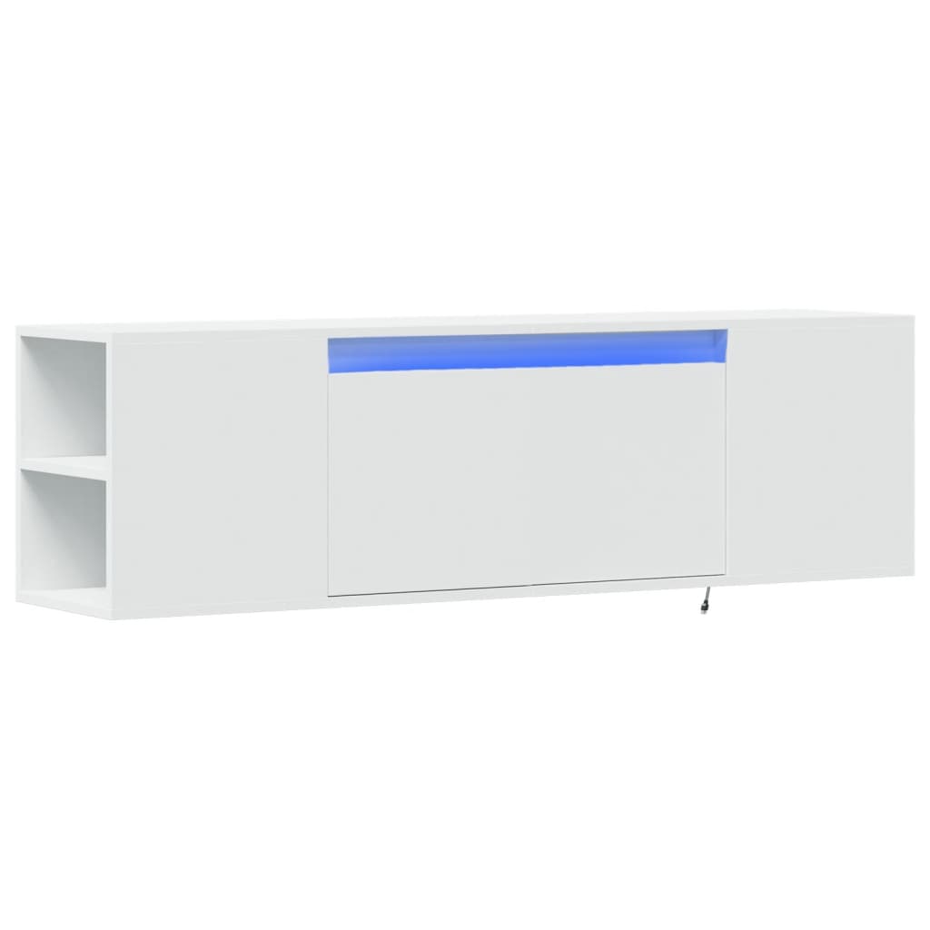 TV-Møbel Hvit TV-benk med LED 135x31x39,5 cm