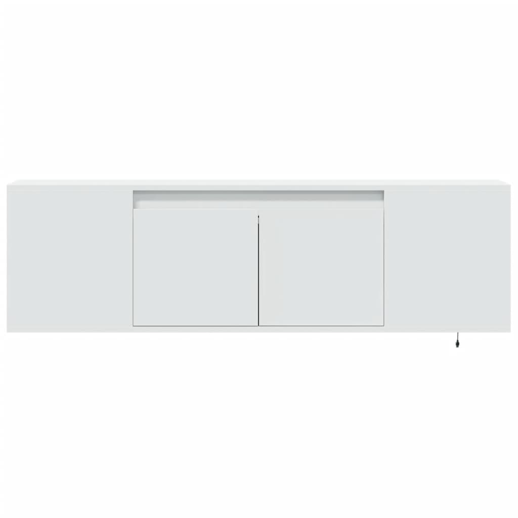 TV-Møbel Hvit TV-benk med LED 135x31x39,5 cm