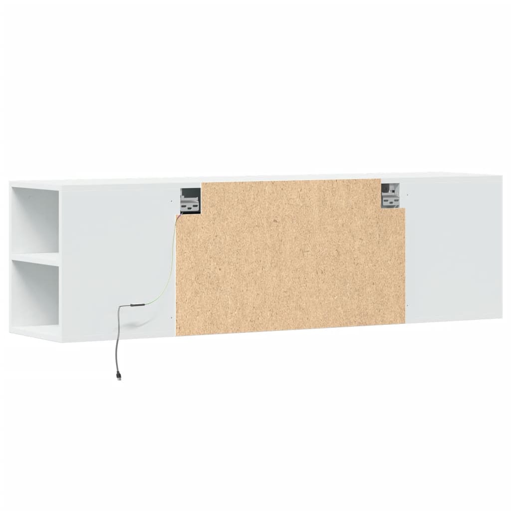 TV-Møbel Hvit TV-benk med LED 135x31x39,5 cm