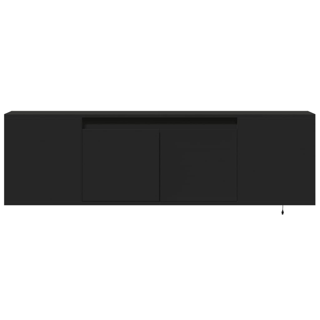 TV-Møbel Svart TV-benk med LED 135x31x39,5 cm
