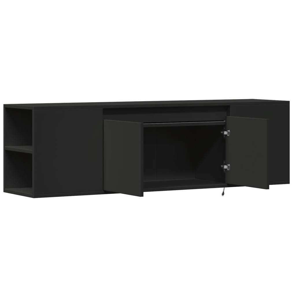 TV-Møbel Svart TV-benk med LED 135x31x39,5 cm