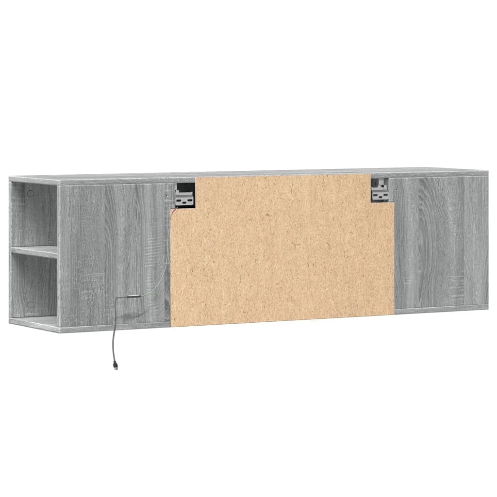 TV-Møbel Sonoma Grå TV-benk med LED 135x31x39,5 cm
