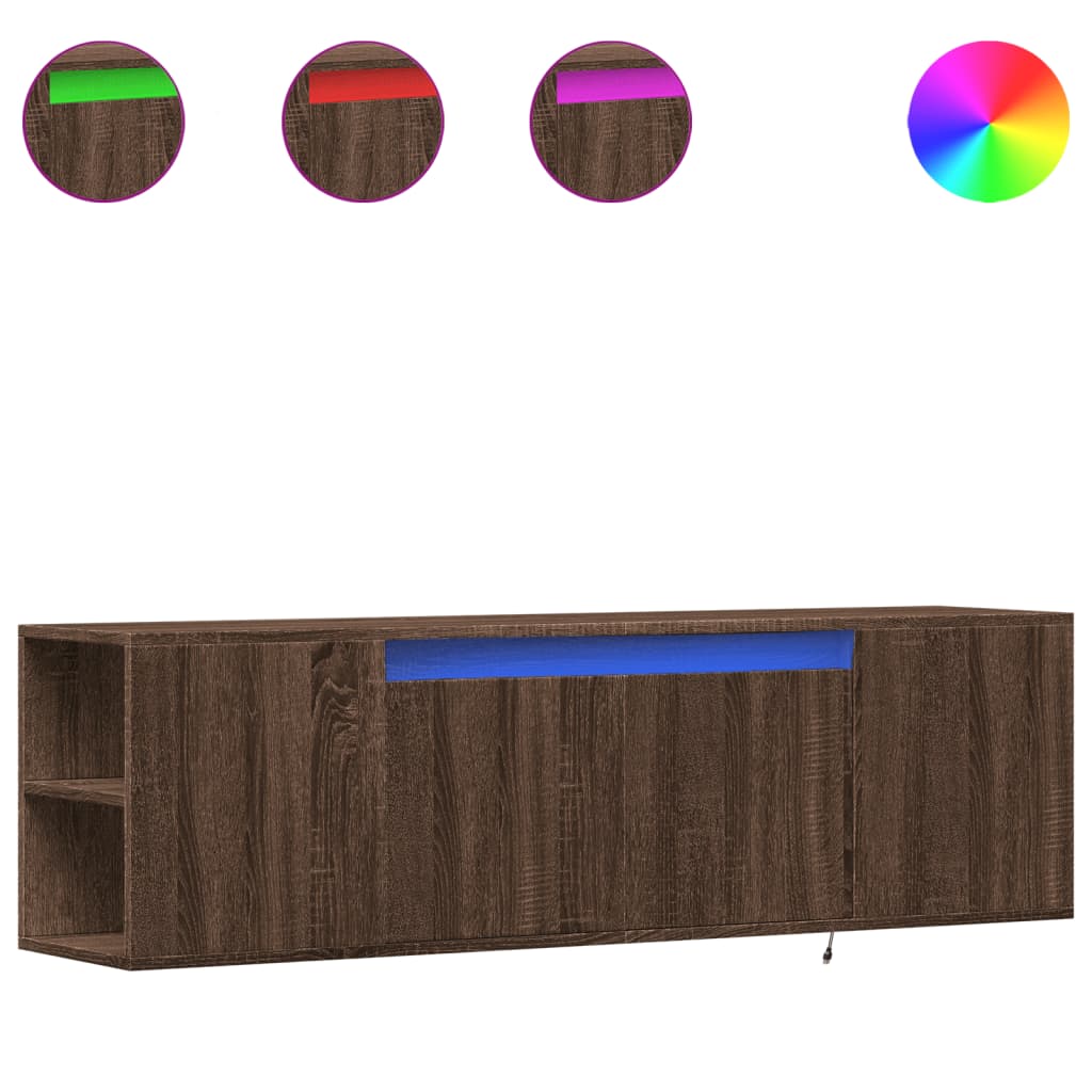 TV-Møbel Brun Eik TV-benk med LED 135x31x39,5 cm