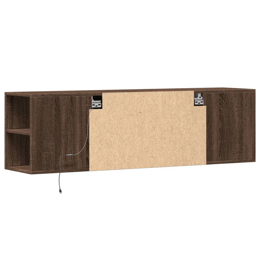 TV-Møbel Brun Eik TV-benk med LED 135x31x39,5 cm