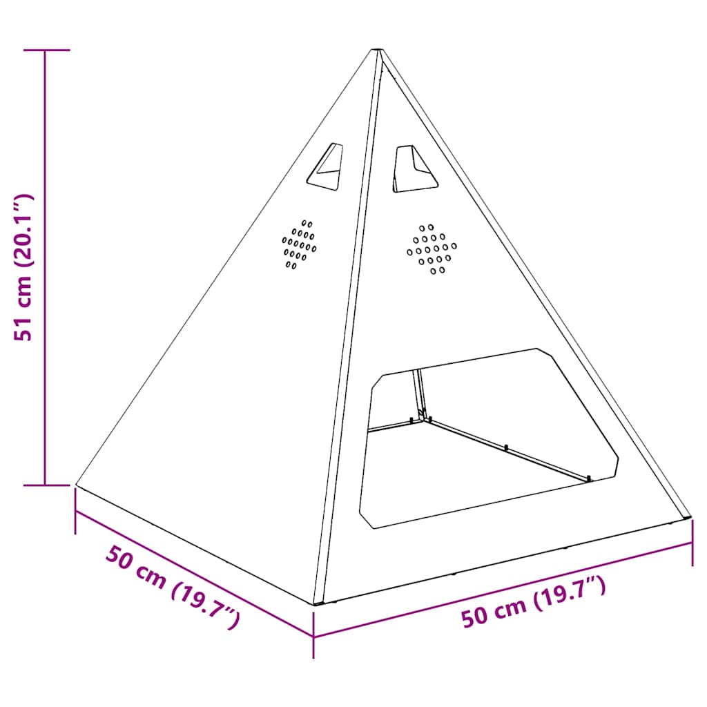 Peisen Pyramid Svart 50x50x51 cm Stål