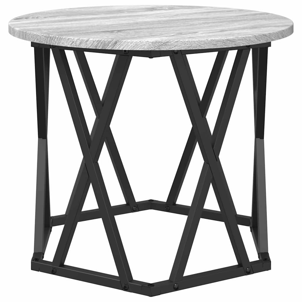 Stablende Sidebord 2 stk Grå Sonoma Ingeniørtre