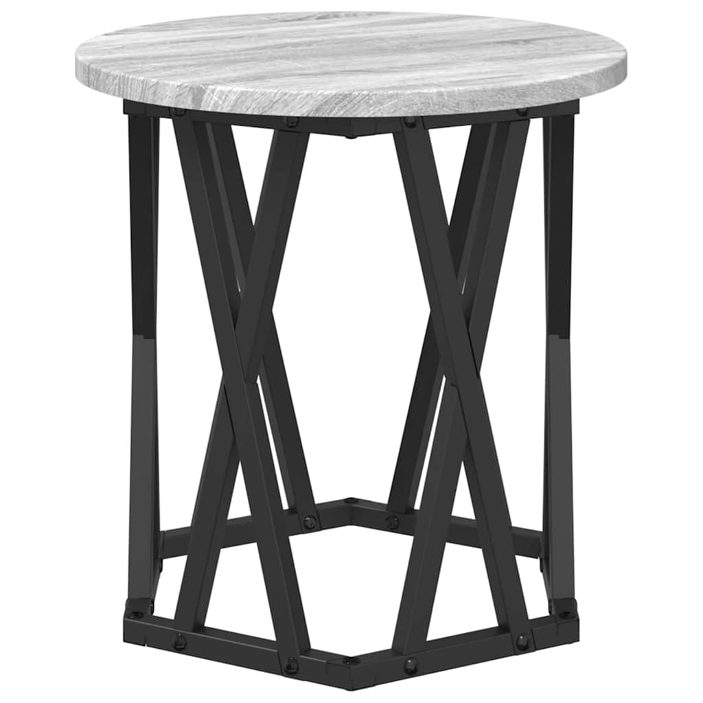 Stablende Sidebord 2 stk Grå Sonoma Ingeniørtre
