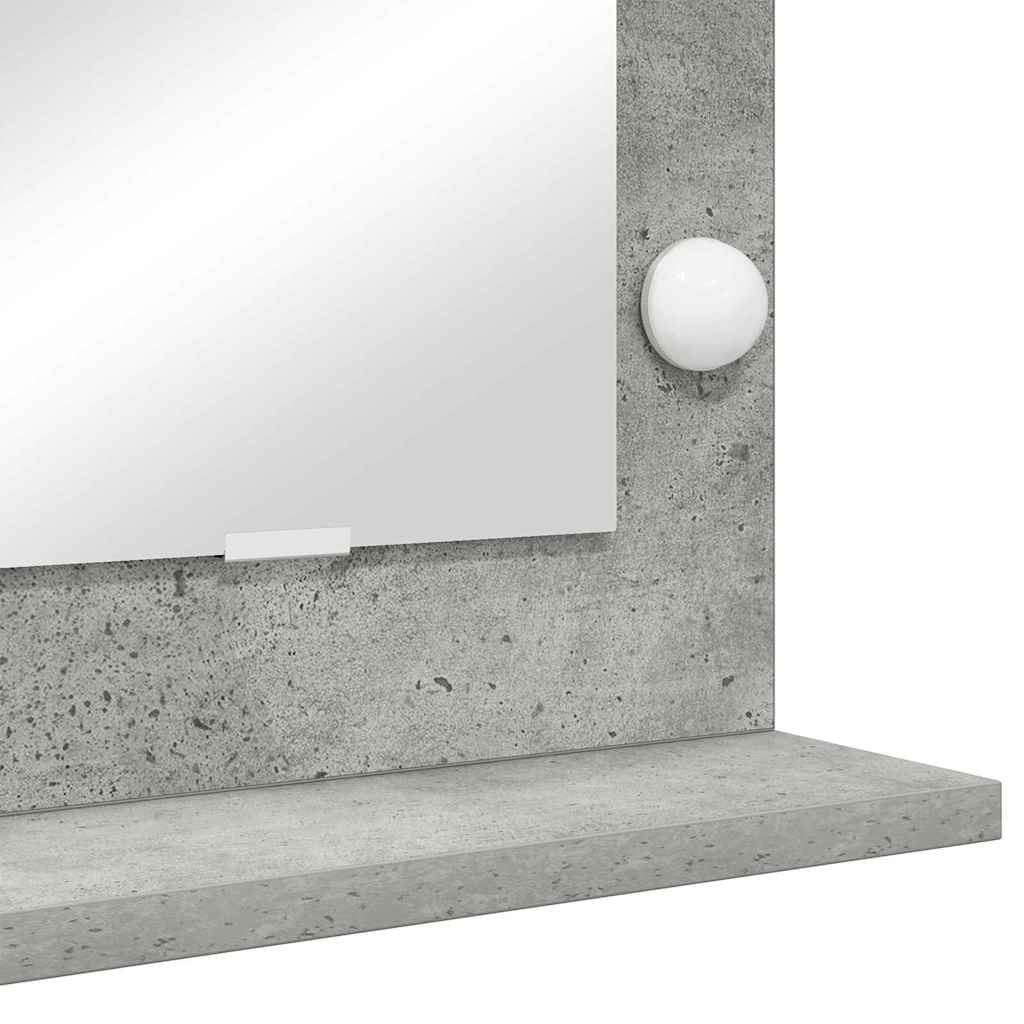 Sminkespeil med LED Lys Betonggrå 60x55x18 cm