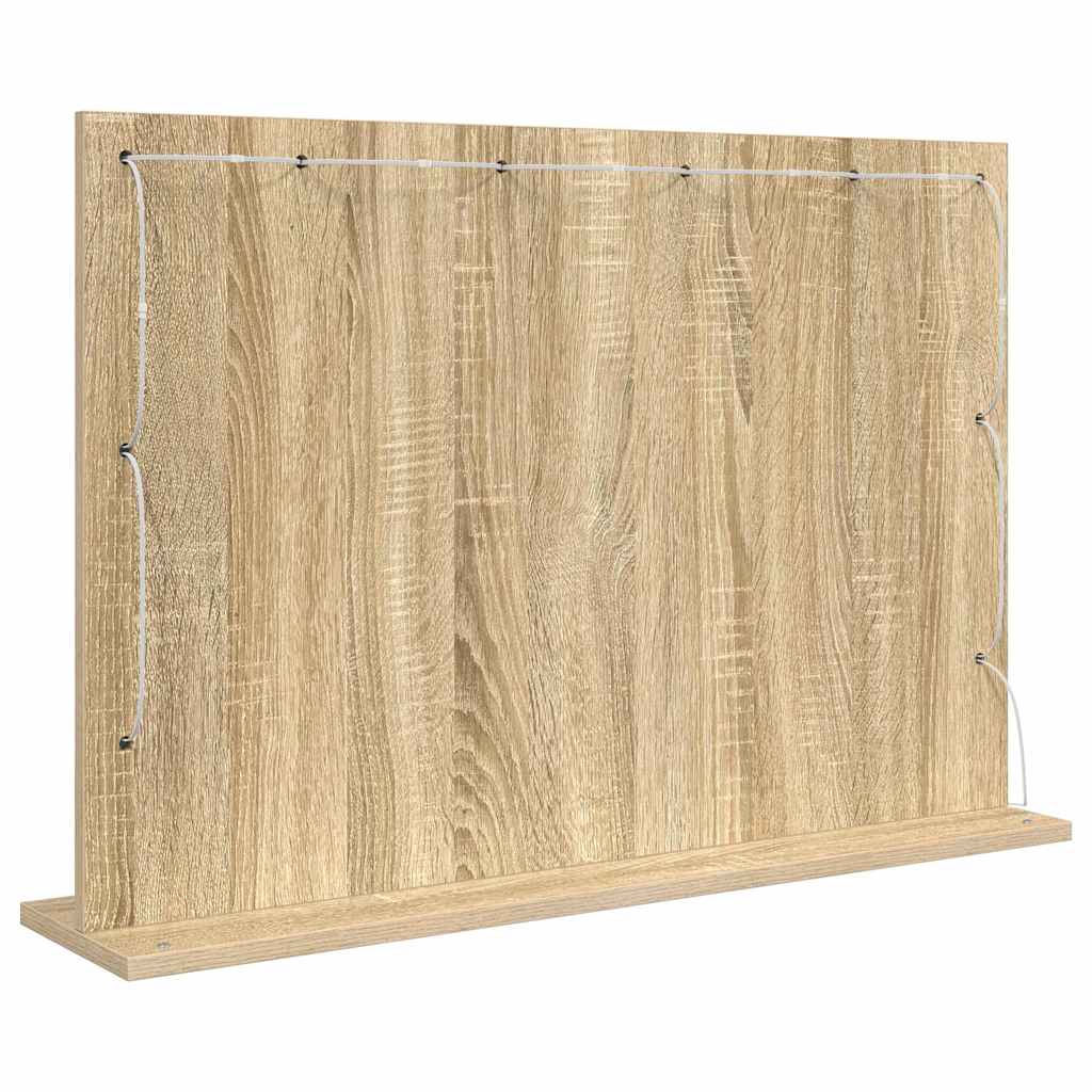 Sminkespeil Sonoma eik Konstruert tre, Glass 80 x 55 x 18 cm