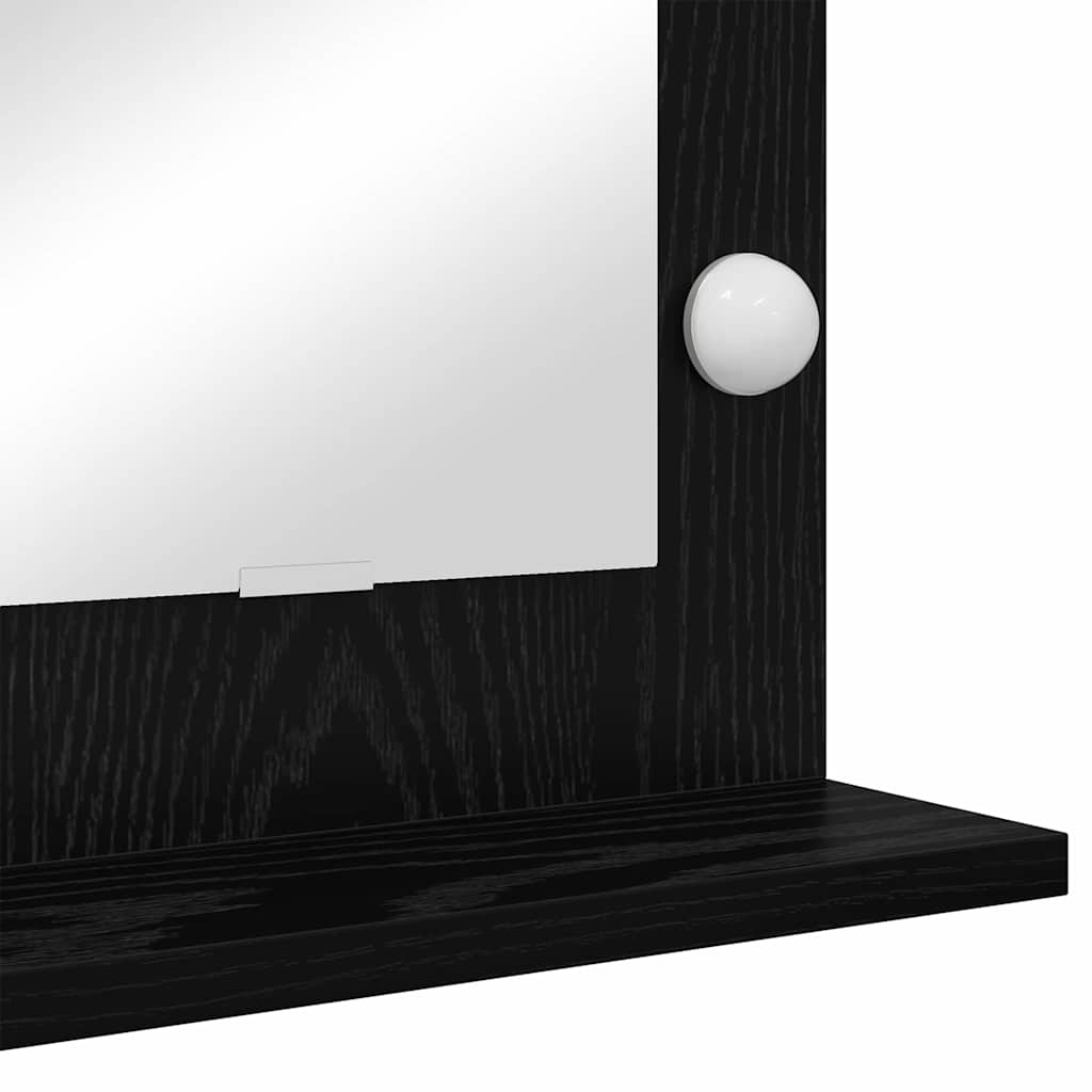 Sminkespeil Svart Eik LED 80x45x18 cm