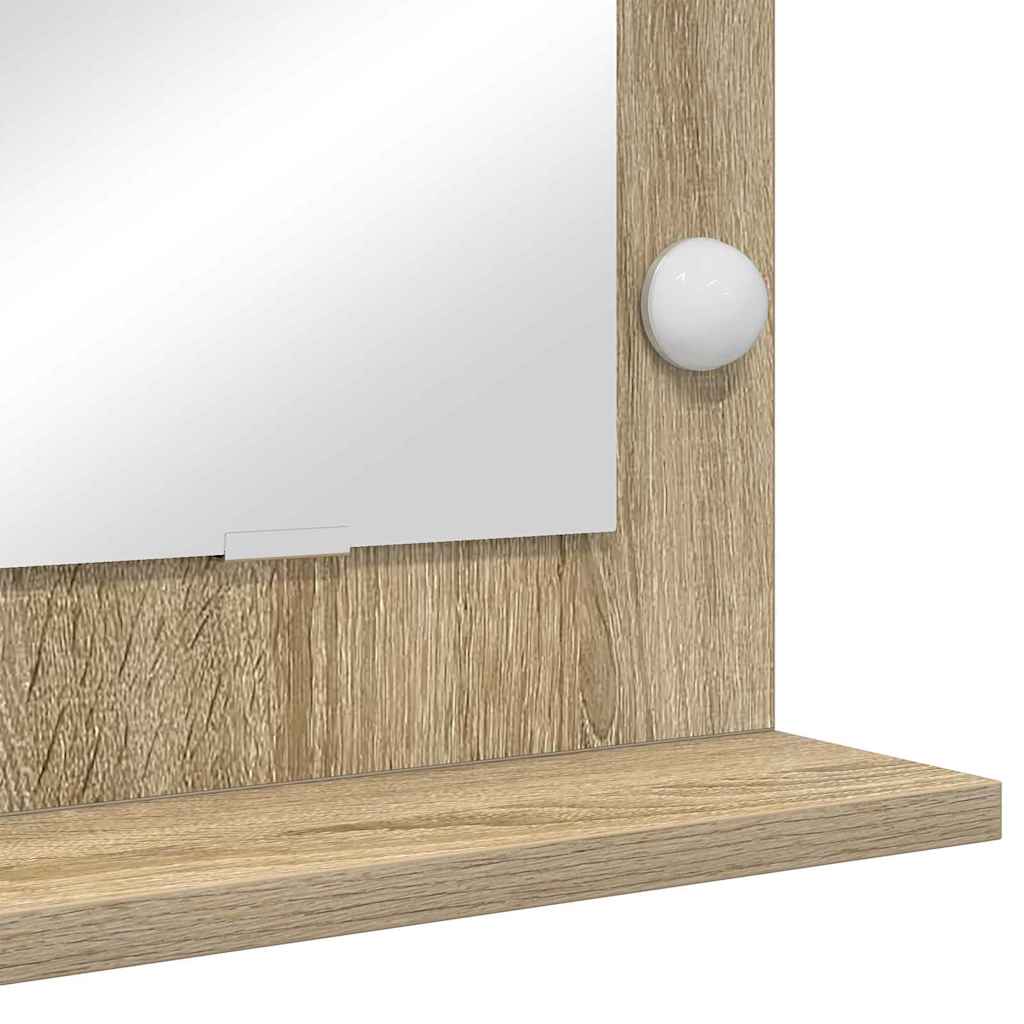 Sminkespeil med LED-belysning Sonoma Eik 100x45x18 cm