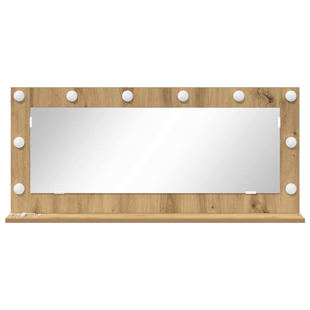 Sminkespeil med LED-lys Artisan Eik 100x45x18 cm