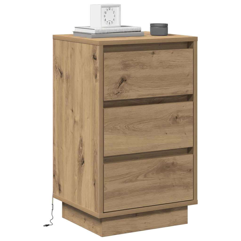 Nattbord Sengbord Artisan Eik med LED 39x34.5x65 cm