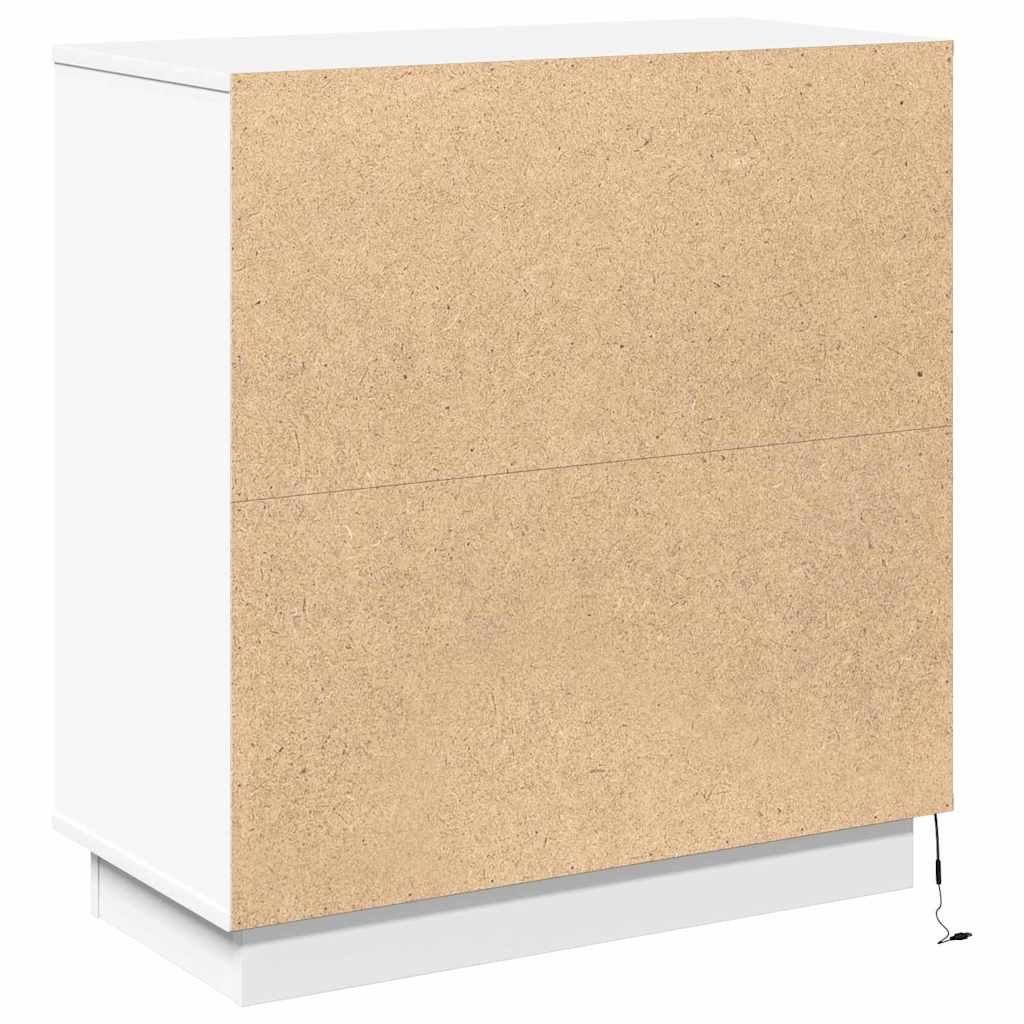 Skjenk Hvit med LED Hvit 71x34,5x75 cm