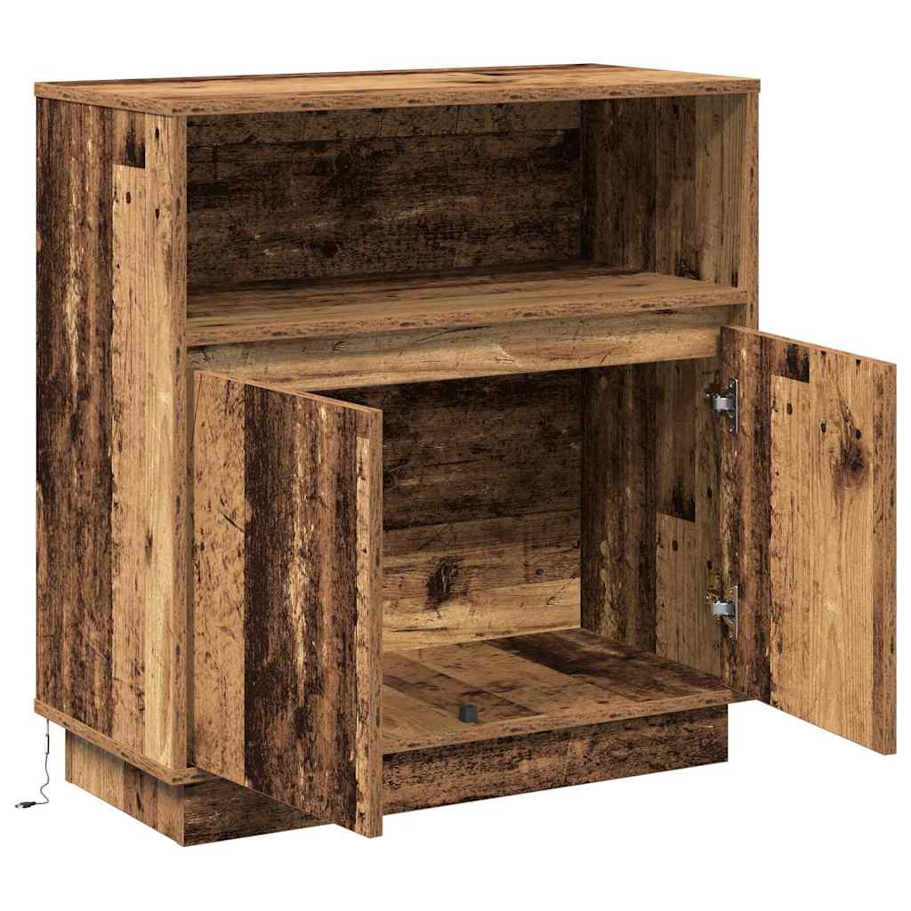 Skjenk Gammelt Tre med LED 71x34,5x75 cm