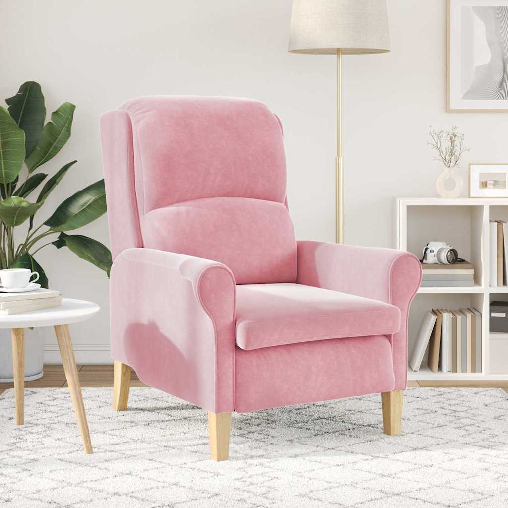 Støvete Rosa Lenestol Støvete Rosa Polyester trekk, Tre ramme Stor