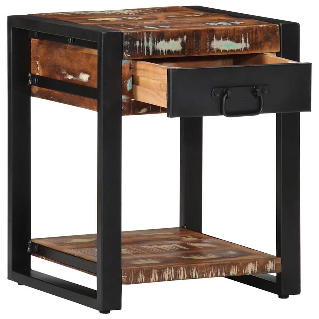 Sidebord Tre flerfarget 40x40x50 cm gjenvunnet heltre