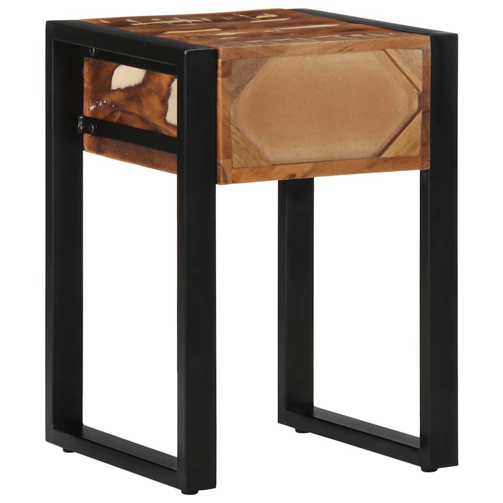 Sidebord Tre flerfarget 35x35x50 cm gjenvunnet heltre