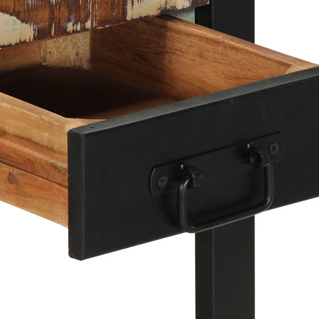 Sidebord Tre flerfarget 35x35x50 cm gjenvunnet heltre