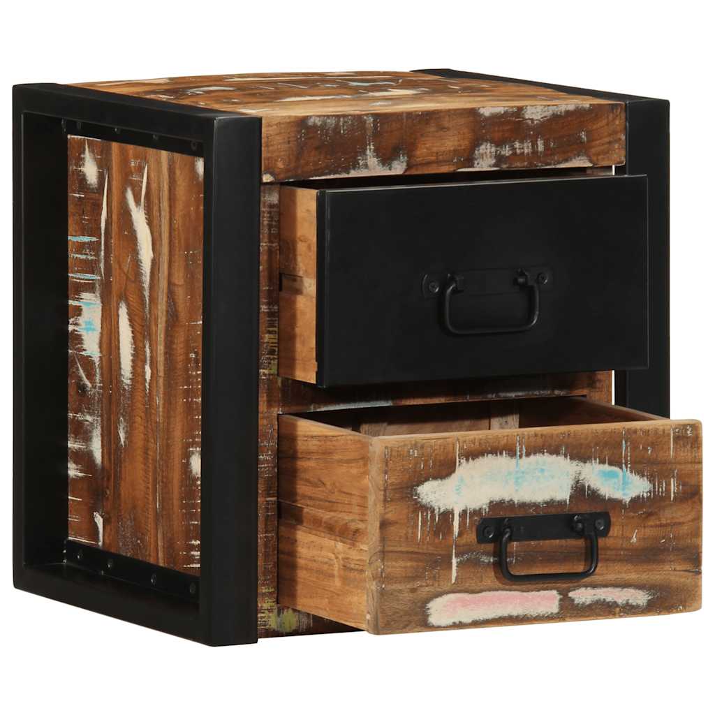 Nattbord Sengbord Tre Gjenvunnet Heltre flerfarget 40x35x40 cm