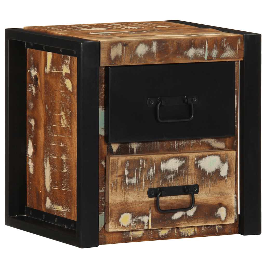 Nattbord Sengbord Tre Gjenvunnet Heltre flerfarget 40x35x40 cm