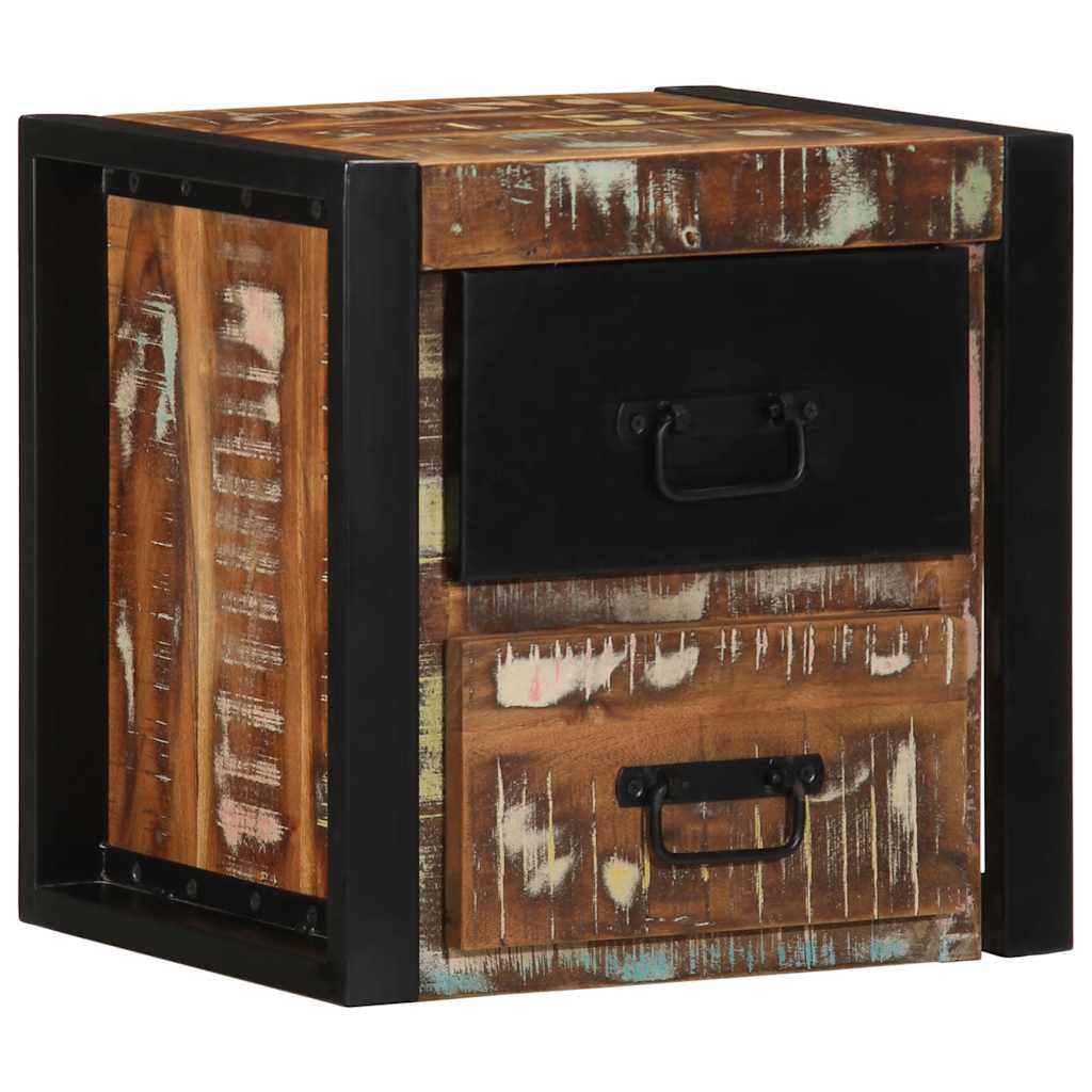 Nattbord Sengbord Tre Gjenvunnet Heltre flerfarget 40x35x40 cm