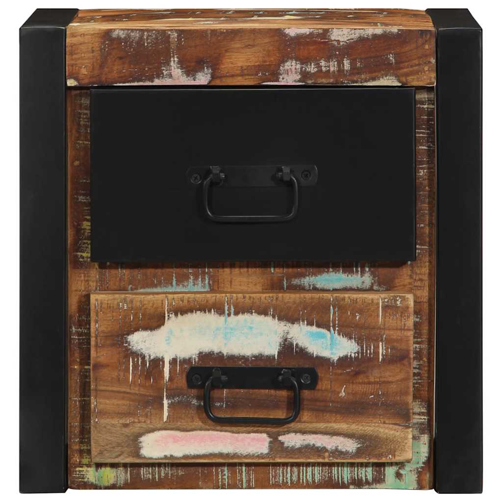 Nattbord Sengbord Tre Gjenvunnet Heltre flerfarget 40x35x40 cm