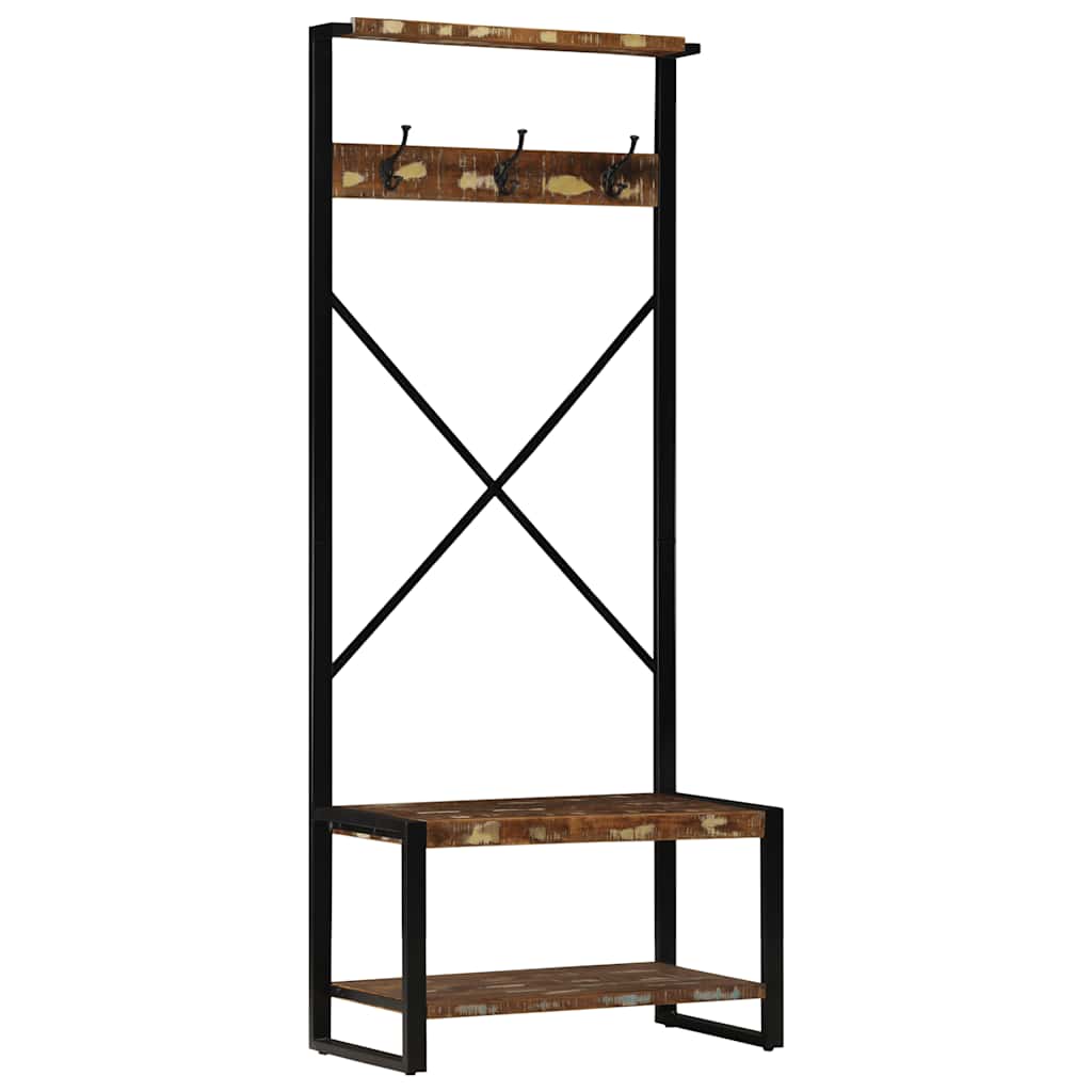 Hallmøbel Klesstativ flerfarget 80x40x190 cm gjenvunnet heltre