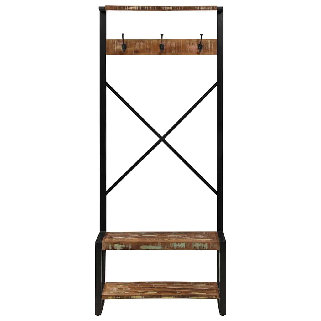 Hallmøbel Klesstativ flerfarget 80x40x190 cm gjenvunnet heltre