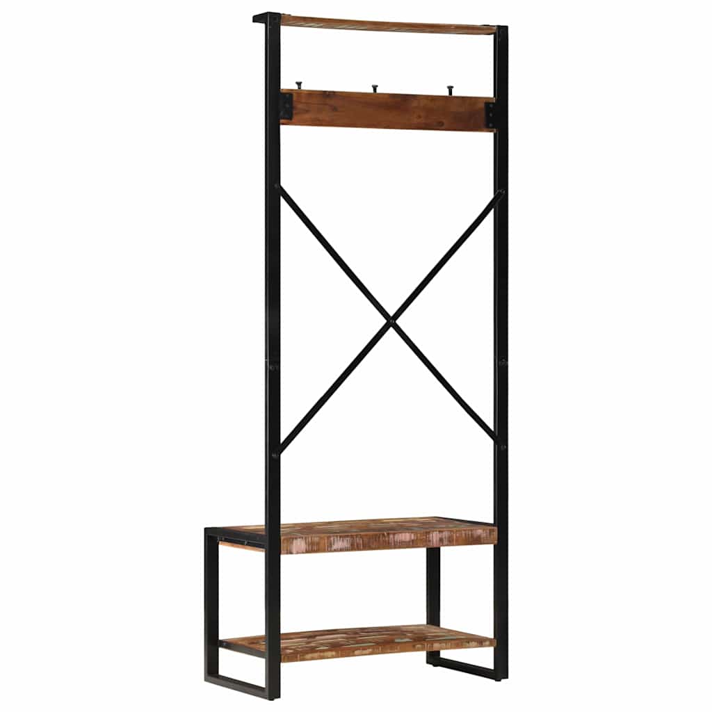 Hallmøbel Klesstativ flerfarget 80x40x190 cm gjenvunnet heltre