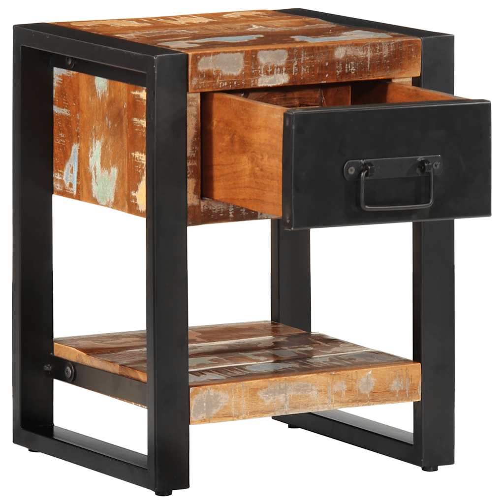 Nattbord Sengbord Tre Gjenvunnet Heltre flerfarget 35x34x45 cm