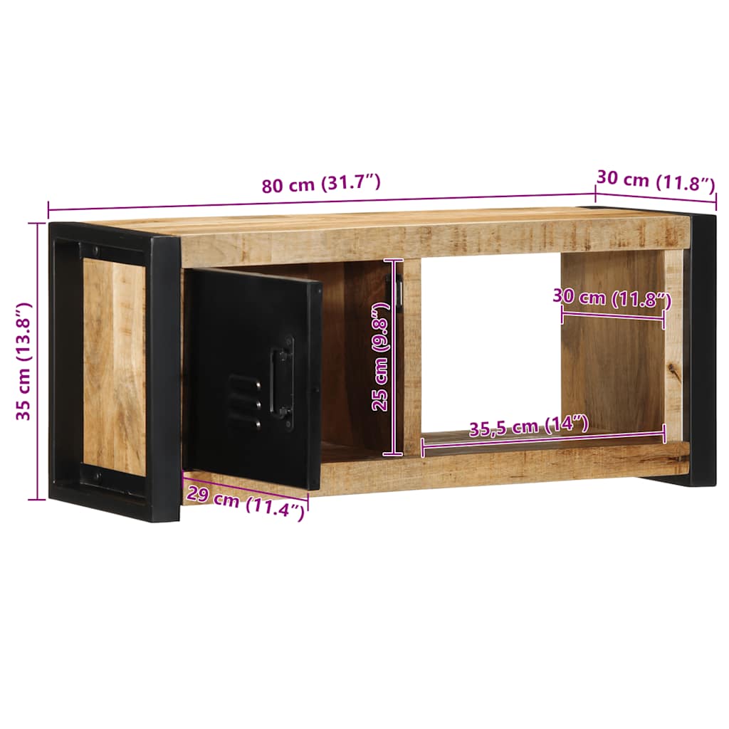 TV-Møbel Tre TV-benk heltre mango 80x30x35 cm