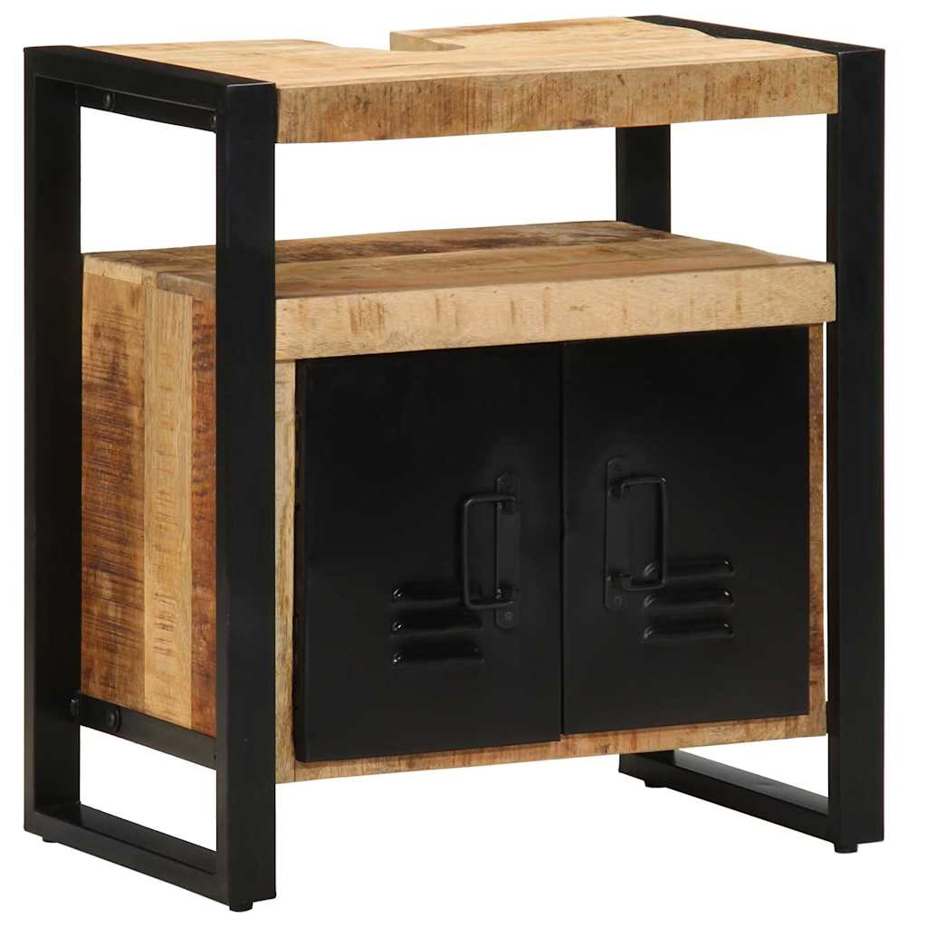Baderomskap med hylle Brun 55 x 35 x 60 cm Massivt mangotre