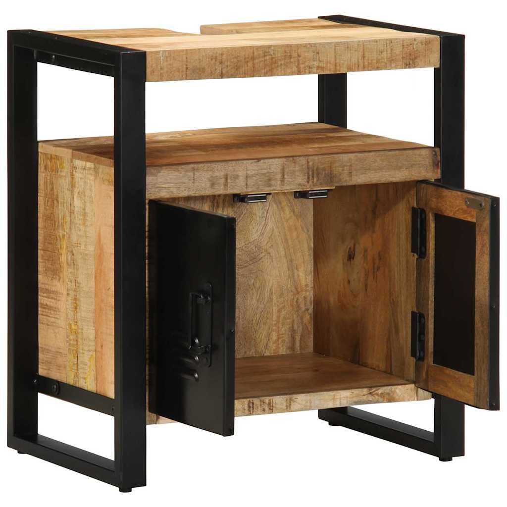 Baderomskap med hylle Brun 55 x 35 x 60 cm Massivt mangotre