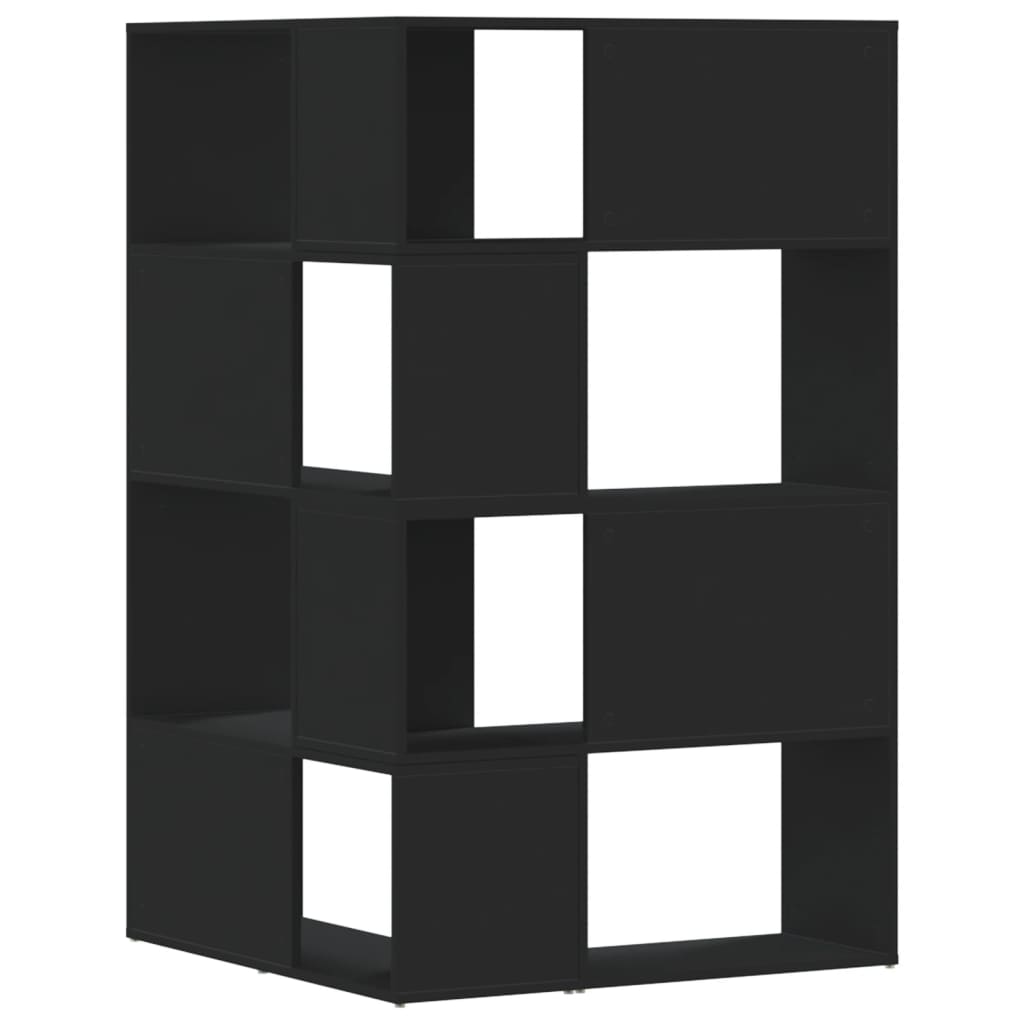Bokhylle Svart for hjørne 4 etasjer 85x85x140 cm