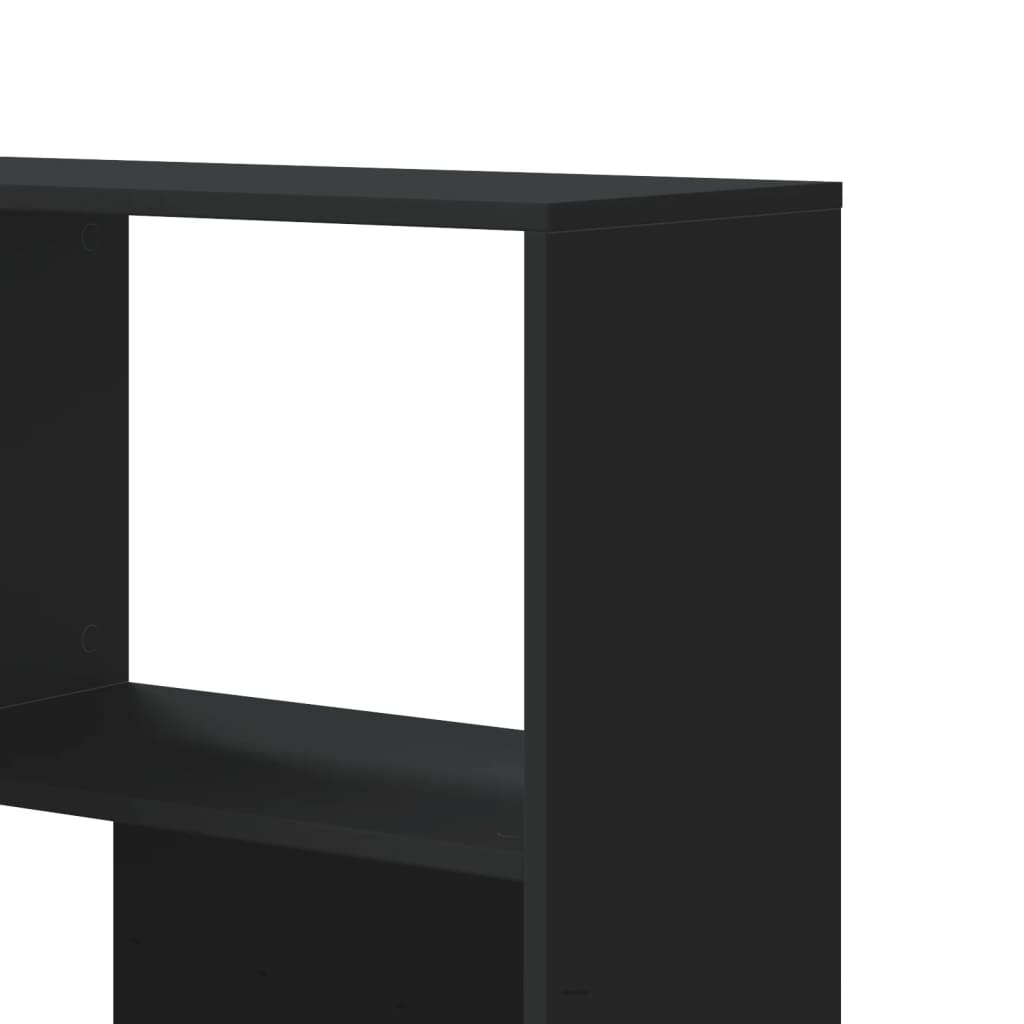Bokhylle Svart for hjørne 4 etasjer 85x85x140 cm